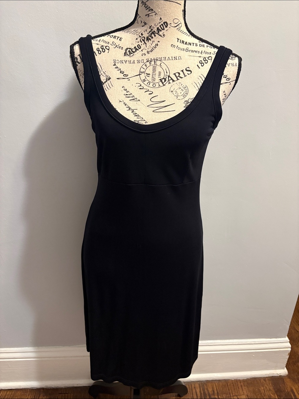 DKNY Black Scoop Neck Tank Dress